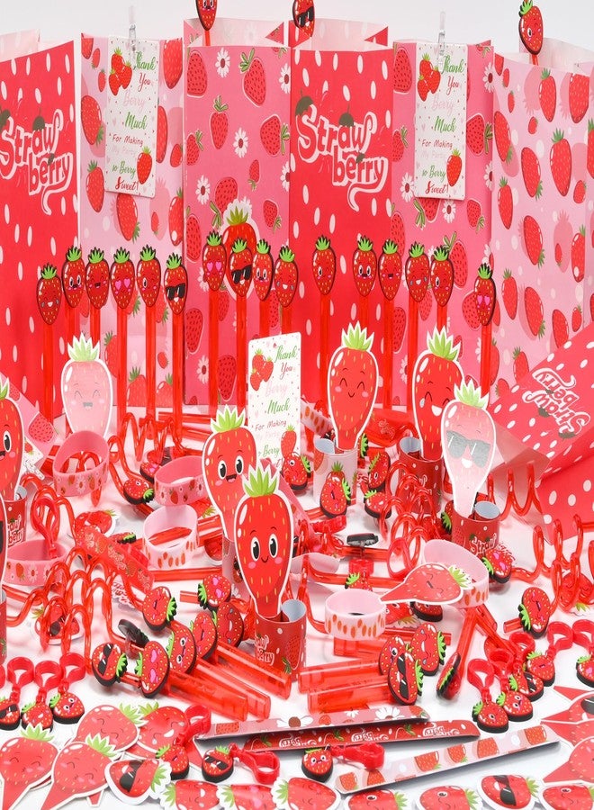 PLOUGVI 208PCS Strawberry Party Favors, Berry First Birthday Decor, Theme Decorations for Party Goodie Bag Stuffer Pinata Filler Gifts - Image 2